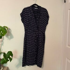 MM LaFleur Navy Patterned Dress